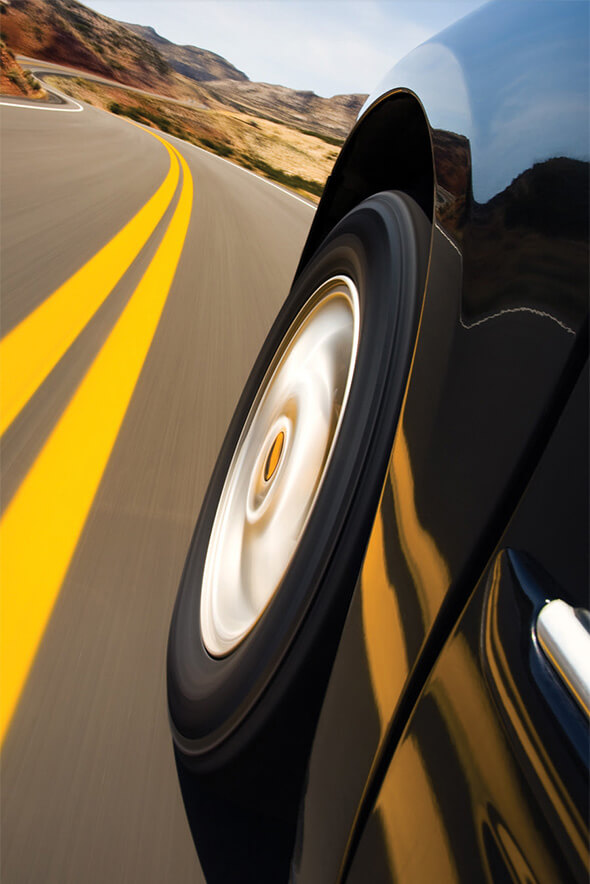 car driving on road